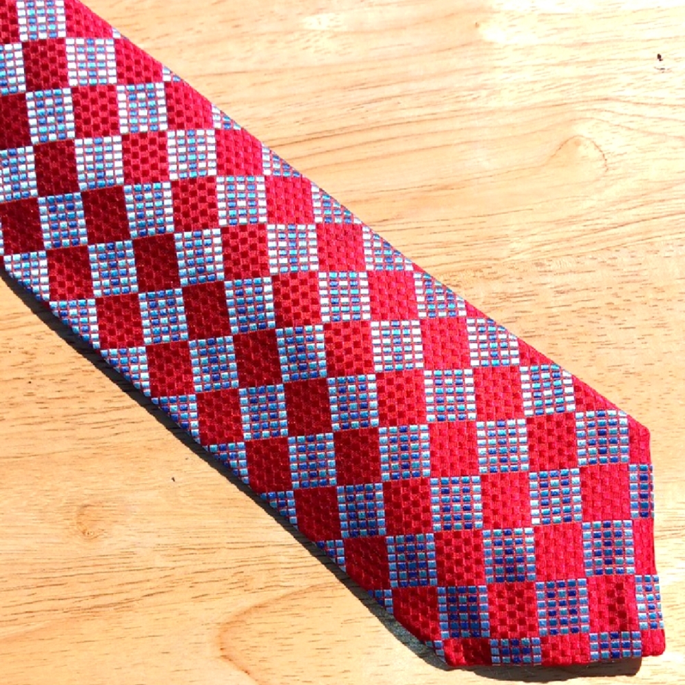 XMI Red and Blue Checkered Tie Accessories